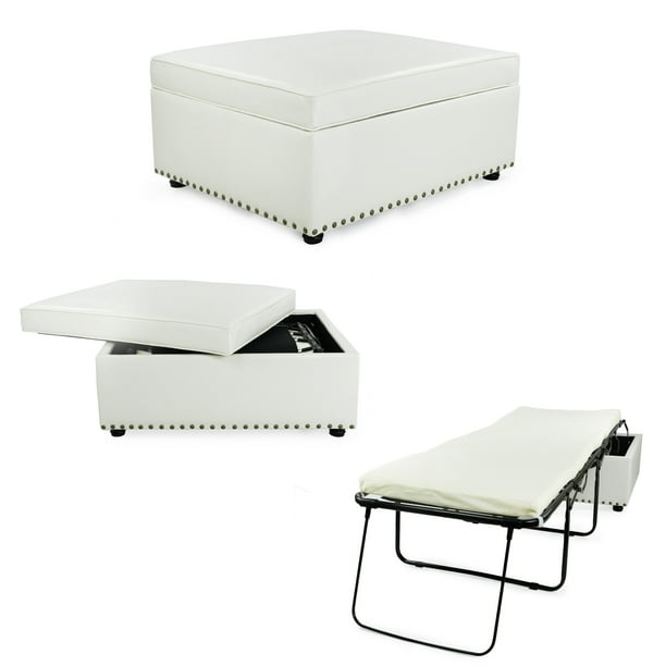SpaceMaster iBED? Convertible Ottoman Guest Bed in White ...