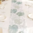 thumbnail image 5 of Efavormart White Green Non-Woven Monstera Palm Leaf Print Table Runner, Spring Summer Kitchen Dining Table Decoration - 11"x108", 5 of 5