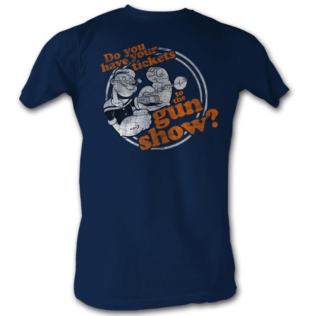 Popeye Comics Gun Spectacle T-Shirt à Manches Courtes pour Adultes