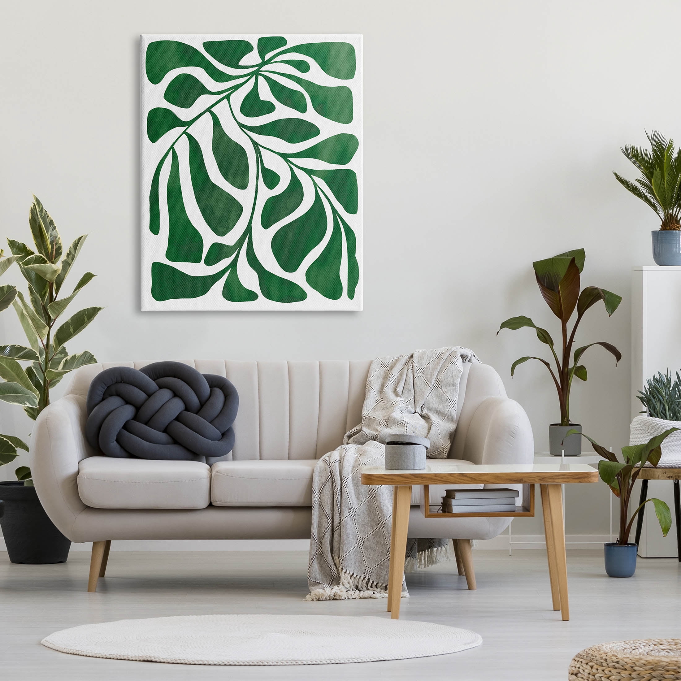Abstract Plant Leaf Shapes Botanical & Floral Graphic Art Gallery Wrapped Canvas Print Wall Art