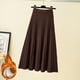thumbnail image 4 of 2024 diseñador de marca mujer Otoño Invierno grueso elegante plisado liso Falda de cintura alta moda de lujo con elástico femenino, 4 of 5