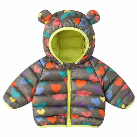 

Hunpta Toddler Kids Baby Boys Girls Winter Warm Jacket Outerwear Animals Cartoon Coats Bear Ears Hooded Padded Outwear