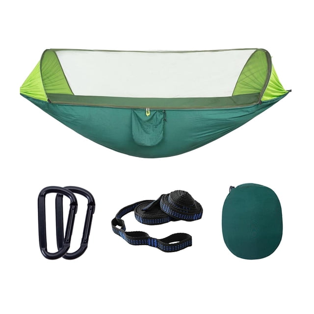 Hamaca de camping con red Zulema para dormir colgante individual verde