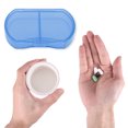 thumbnail image 4 of Ofertas Únicas 1 Pc Estuche para Pastillas 2 Compartimentos Caja de Pastillas Mini Portátil Clara Azul, 4 of 6