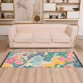 thumbnail image 2 of Yayeee Runner Rug for Bedroom 2'x6' Machine Washable Hallway Non Slip Mat, Yellow Floral Wave, 2 of 8
