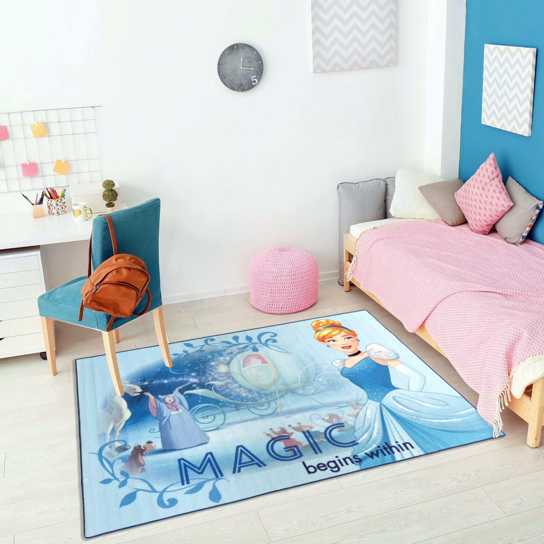 Magic Cartoon Design Unicorn Stars Area Rugs Kids Bedroom Living Room Floor Mat 