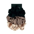 thumbnail image 2 of Amelia Beauty Products, Black, Brown and Tan Mix Imitation Silk Scrunchies, 4.5in Diameter, Gentle on Hair, Strong Hold, No Snag, No Dents or Creases. 6 Pack, 2 of 12