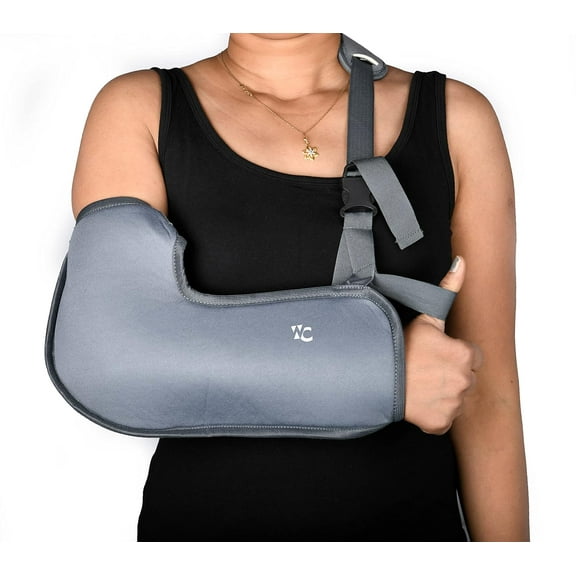 Wonder Care Arm Sling Breathable Fabric for Men and Women- Wrist Elbow and Rotator Cuff Torn with Adjustable Padded Arm Support Strap-S