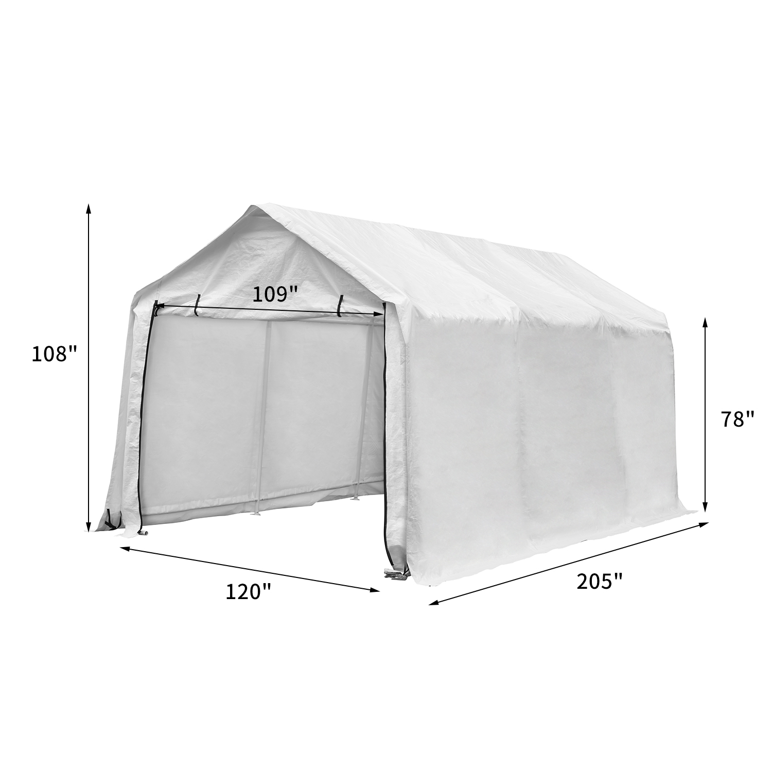 Ainfox 17x10ft Heavy Duty Enclosed Carport Canopy With Sidewalls
