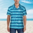 thumbnail image 2 of Balery Pearlescent Scales Camisas hawaianas de manga corta para hombre, camisas playeras de corte holgado, camisas de vacaciones con botones,XX-Large, 2 of 7