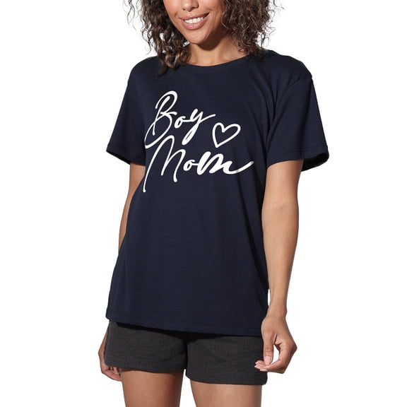 Boy Mom Women's Loose Fit Graphic T-Shirt – Casual Short Sleeve