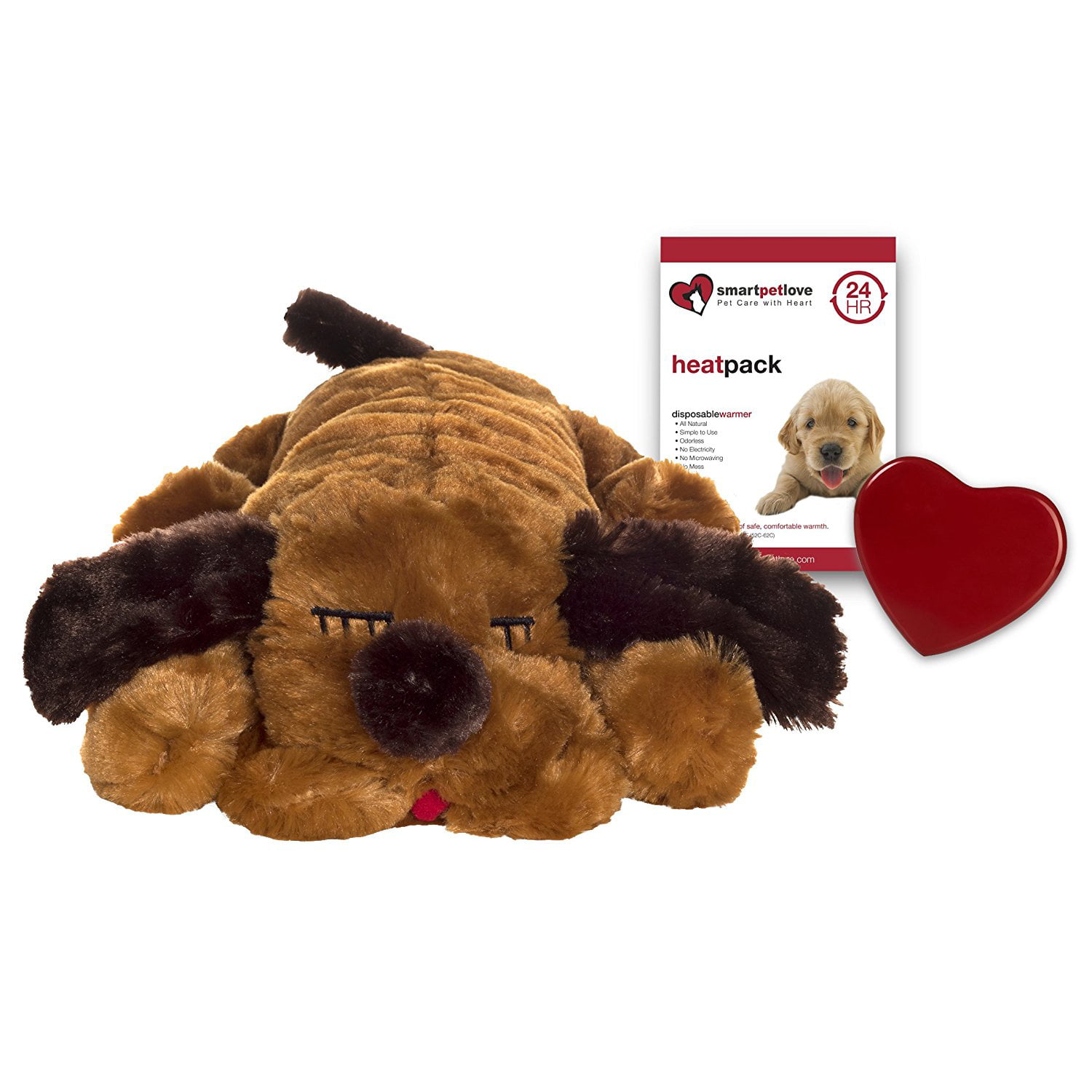stuffed puppy with heartbeat