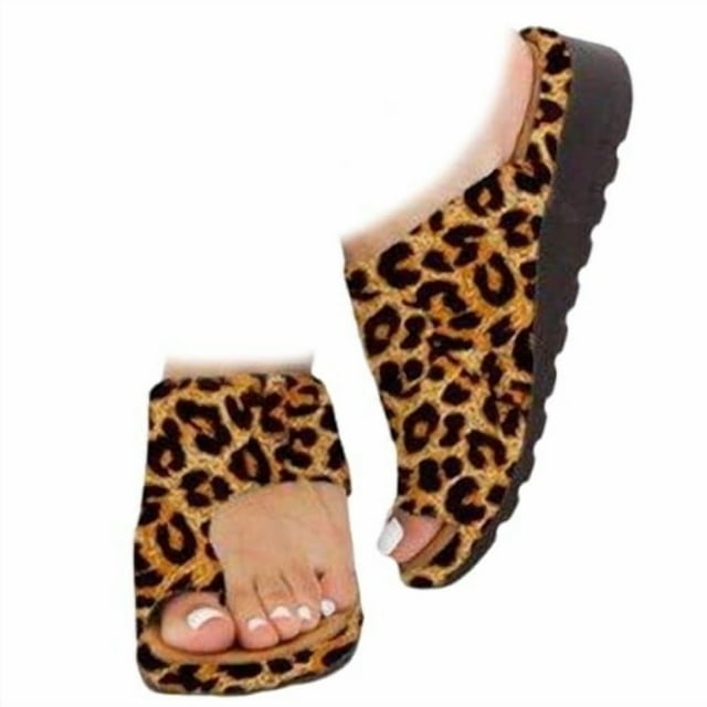 Dsscvnef Orthopedic Summer Sandals Womens Comfortable Dressy Arch Support Orthopedic Toe Ring Slip on Slip Slippers