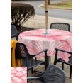 thumbnail image 6 of Square Outdoor Tablecloth with Umbrella Hole Pink Shell Coastal Outside Table Cloth Waterproof Patio Table Cover Nautical Ocean Summer Beach Zipper Tablecloths for Picnic Party Camping 60x60 Inch, 6 of 8
