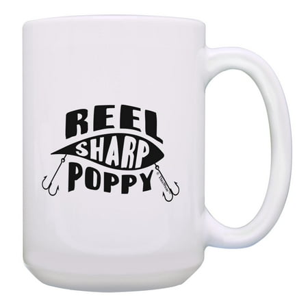 

ThisWear Fathers Day Mug for Poppy Reel Sharp Poppy Fishing Lure Pun Ceramic 15oz Coffee Mug Poppy