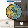 thumbnail image 5 of Voice Activated Clock with Glow Light 12 Inch Large Silent Wall Clock Battery Operated for Home Decor Bluebird Surrounded by Flowers, 5 of 8