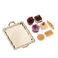 thumbnail image 1 of 1/12 pastel en miniatura el para pasteles para alimentos de cocina y comestibles - dorado SM SunniMix Comida en miniatura de casa de muñecas, 1 of 8