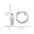 thumbnail image 2 of 14K White Gold Earring Hinged Huggie Women'S Diamond Baguette 11 mm 12, 2 of 2