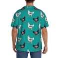 thumbnail image 5 of Wukai Funny Chicken Men's Casual Short-Sleeve Button Down Shirt - Lightweight Summer Dress Shirt for Daily Wear-4X-Large, 5 of 7