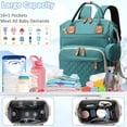 thumbnail image 6 of Morfone Baby Diaper Bag Backpack, Multifunction Waterproof Baby Bag with USB Charging Port, Stroller Straps & Pacifier Case Unisex, Green, 6 of 8