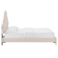 thumbnail image 5 of Fabric Upholstered Queen Size Tufted Bed with Gold Metal Legs Light Pink, 5 of 7