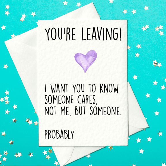Funny Farewell Card – "You're Leaving!" with Heart Design – Envelope Included, Blank Inside – Perfect for Farewell Parties and Goodbyes