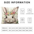 thumbnail image 5 of COMIO  Easter Floral Garland Bunny Throw Pillow Cover,  Spring Rabbit Holiday Cushion Case Decoration for Sofa Couch, 5 of 5