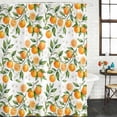 thumbnail image 2 of Orange Bathroom Shower Curtains with 12 Hooks Polyester Waterproof Shower Curtain for Stalls and Bathtubs Green Botanical Watercolor Summer Fruits Decorative Bathroom Privacy Curtain 72x96 Inches, 2 of 9