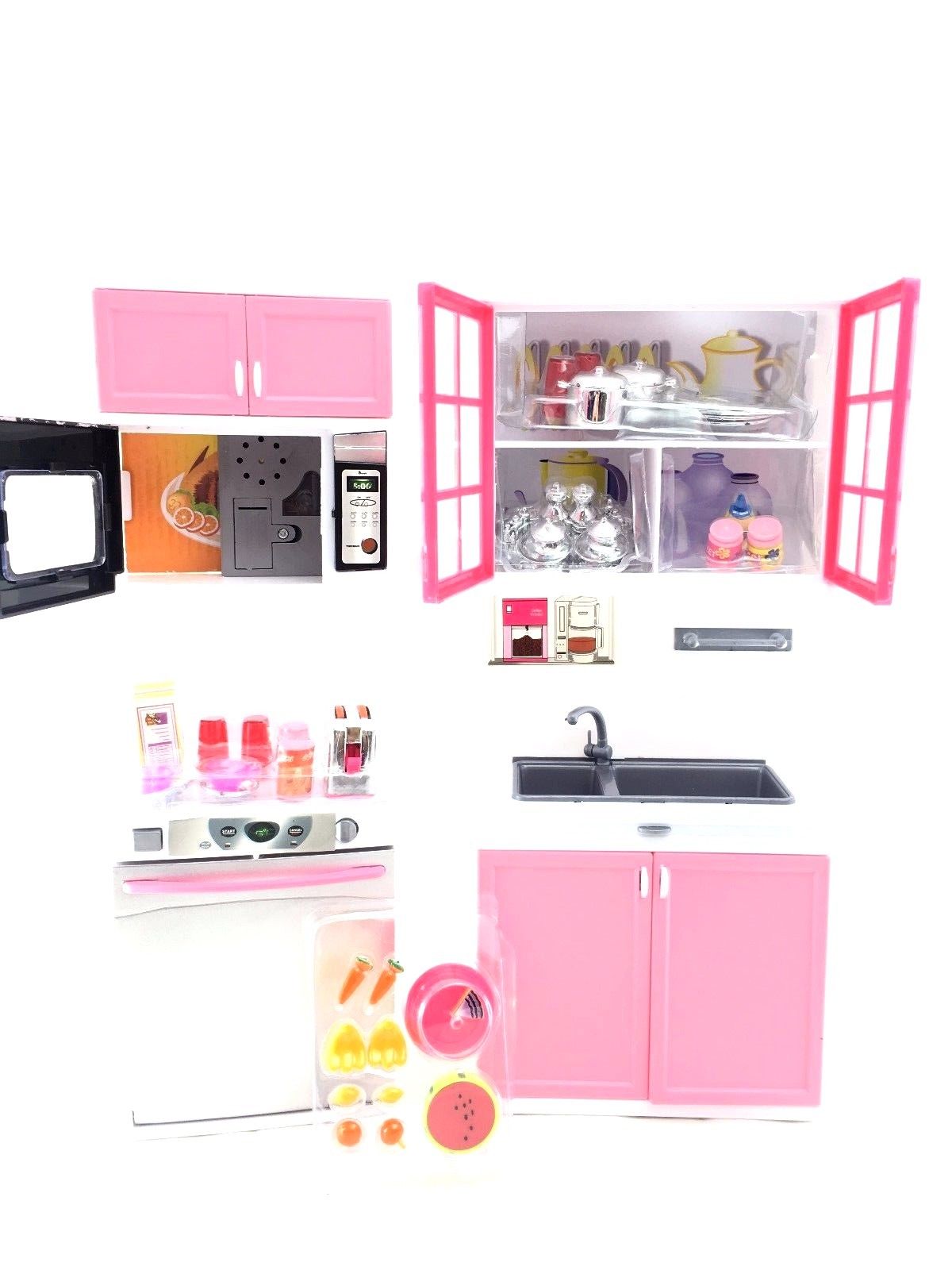 Battery Operated Real Modern Kitchen Playset Can Be Opened & Comes With
