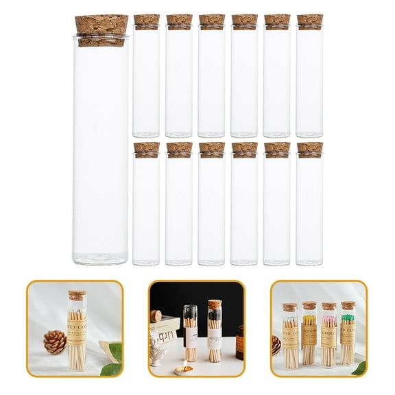 MLINS 24Pcs Transparent Glass Lab Sample Vials for Storage and Sealing, Small Bottles for Scientific Use