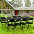 thumbnail image 5 of SUGIFT 8 Foot Folding Table Heavy Duty Plastic Portable Long Table for Indoor Outdoor Events, 10pack, Black, 5 of 7
