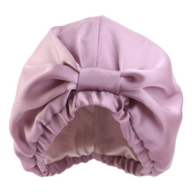 Hat Solid Color Elastic Double Layer Knot Hair Cap Sleep Cap Hair Care for Hair Salon