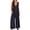 Black, variant on Women's Sleeveless V Neck Wide Leg Jumpsuit Casual Loose Pocket Maxi Romper
