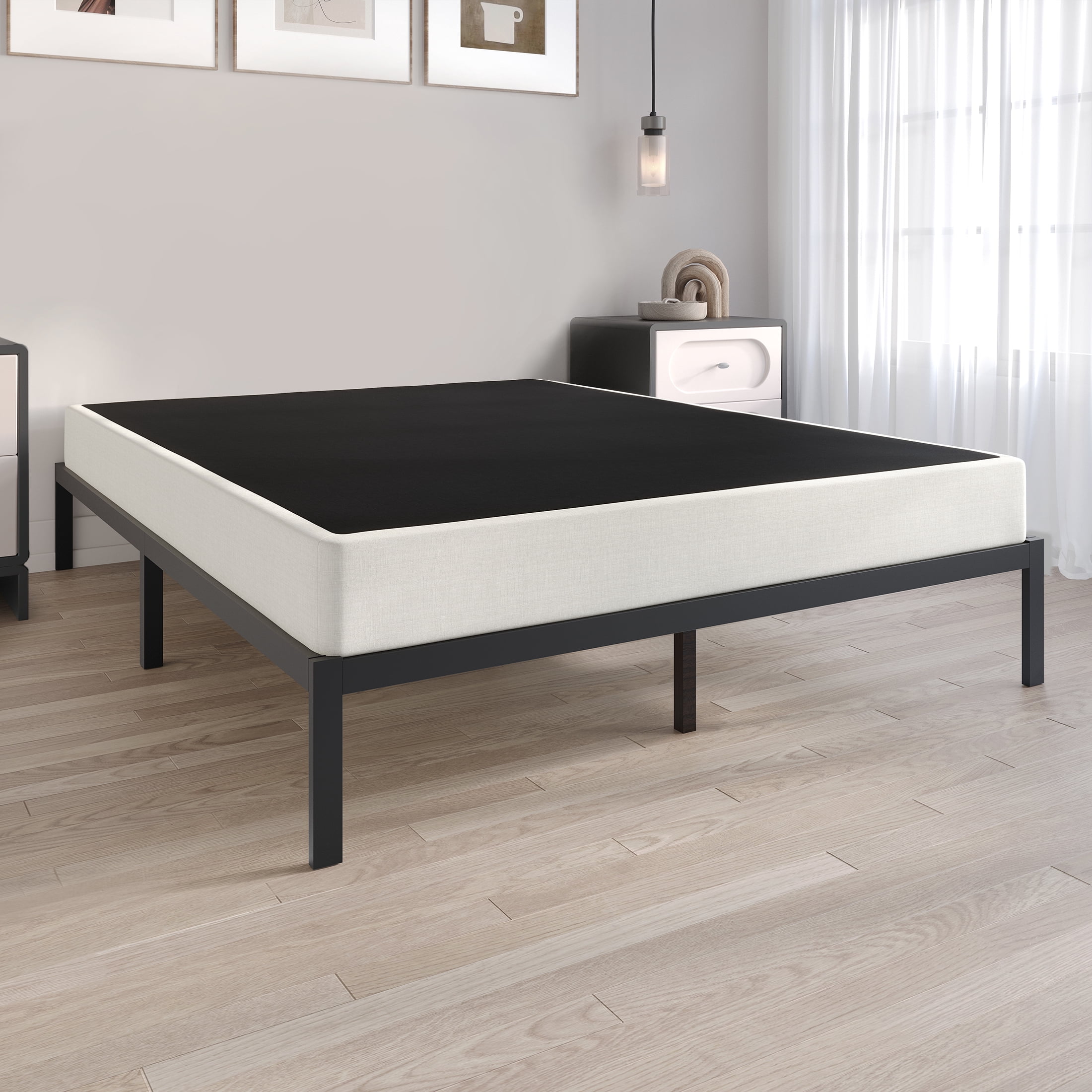 Castle Place 5" King Size Metal Box Spring in Warm Grey Linen
