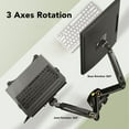 thumbnail image 3 of Support de Bureau pour Ordinateur Portable Combiné, Conception 2 en 1 Réglage Vertical ±90 Rotation à 360 Écran Multifonction et Support pour Ordinateur Portable +85 à -30 Réglages d'Inclinaison pour le Travail, 3 of 7