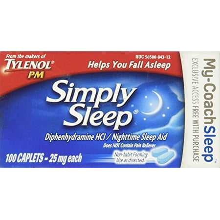 Simply Sleep Non-Habit Forming Nighttime Sleep Aid Caplets, 100 (Best Prescription Sleep Aid)