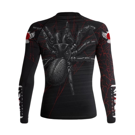 Raven Fightwear Women's Funnel Web Spider BJJ Rash Guard MMA Black