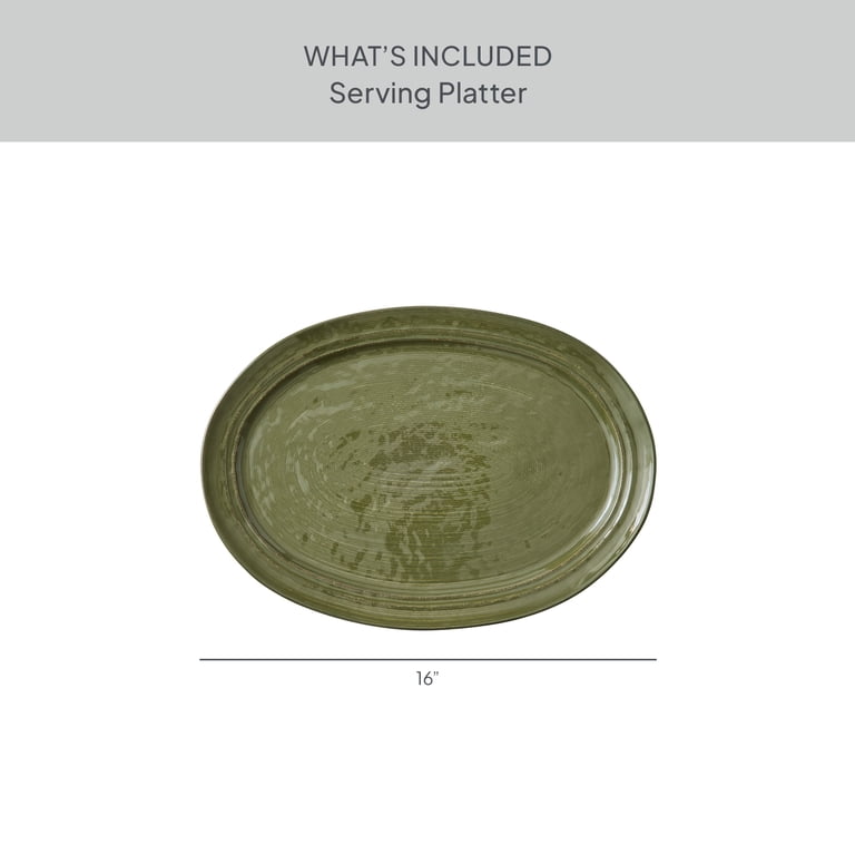 Better Homes & Gardens Artisan Green Stoneware Serving Platter photo 2