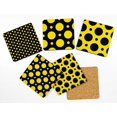 thumbnail image 2 of Inkdotpot Set of 6 Drink Coasters Easy Clean 4-Zoll SquareCoastersCork Base-Reusable- Polka Dot, 2 of 8