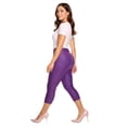 thumbnail image 6 of Couver Women's Ultra Stretch 5 Pocket Capri Jeggings Pull-On Denim Look Pants, Purple, XX-Large, 1 Pair, 6 of 9