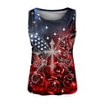 thumbnail image 4 of USA 250th Anniversary Graphic Tank Stars and Stripes Print Loose Fit Summer Red L, 4 of 4