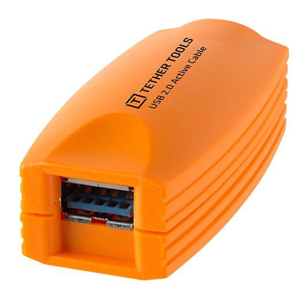 Tether Tools Pro 16' USB 2.0 Active Extension Cable, High-Visibility, Orange