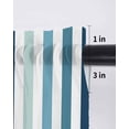 thumbnail image 6 of Teal Blue Stripe Curtains 45 Inch Length,Sheer Curtains for Bedroom Living Room Window Ombre Geometric Aqua Vertical Striped Rod Pocket Drapes Kitchen Curtains Small Half Window 42"x45" 2 Panels, 6 of 6