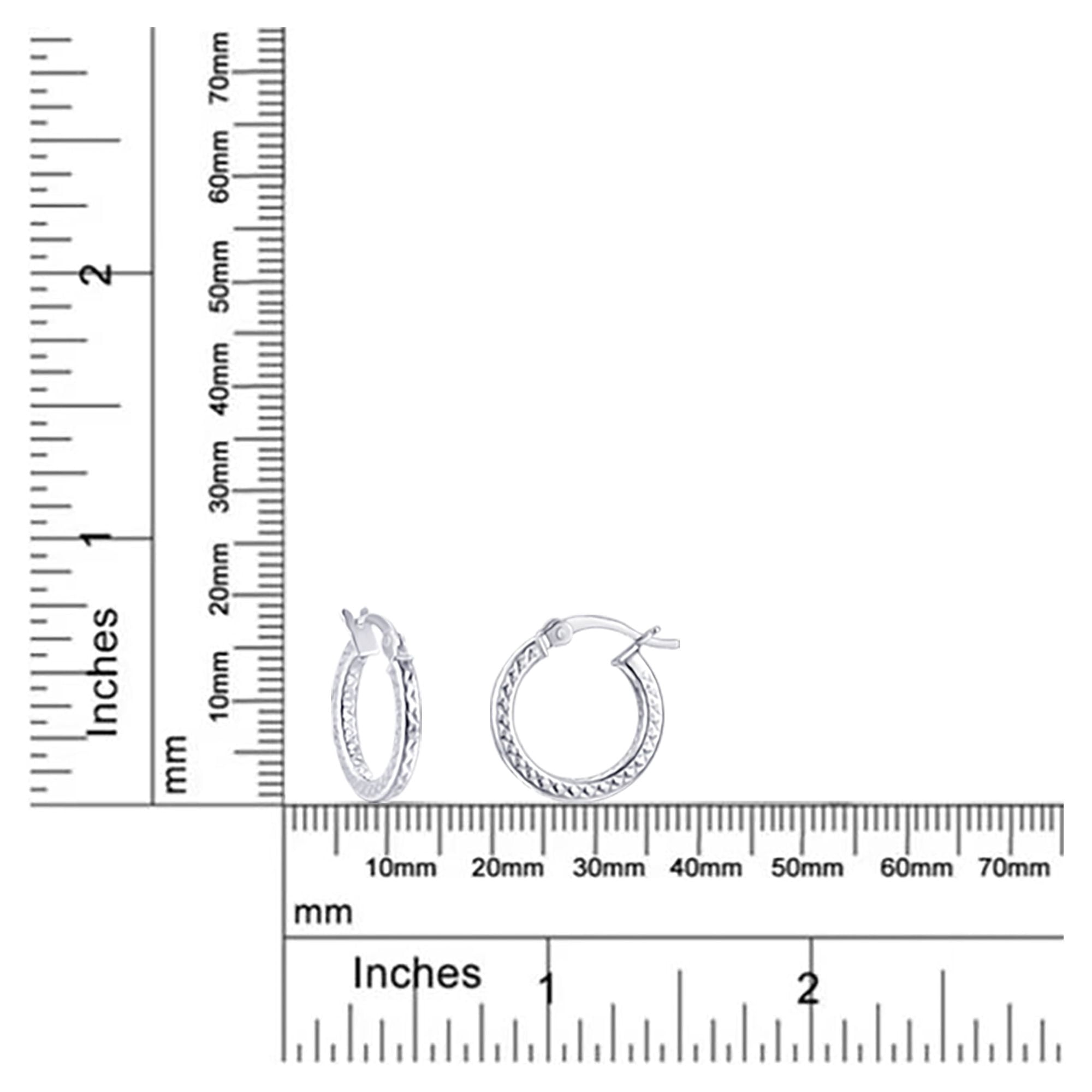 Brilliance Fine Jewelry Duo Hoop Earring Set in Sterling Silver 15MM