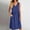 Blue, variant on Tank Dresses for Women V Neck Sleeveless Waisted Solid Color Basic Casual Lounge Midi Dress with Pockets