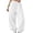 White 07, variant on Karymi Solid Casual Sweatpants Women, Balloon Long Pants, Drawstring Elastic Waist Relaxed Fit Elastic Cuffs with Side Pockets