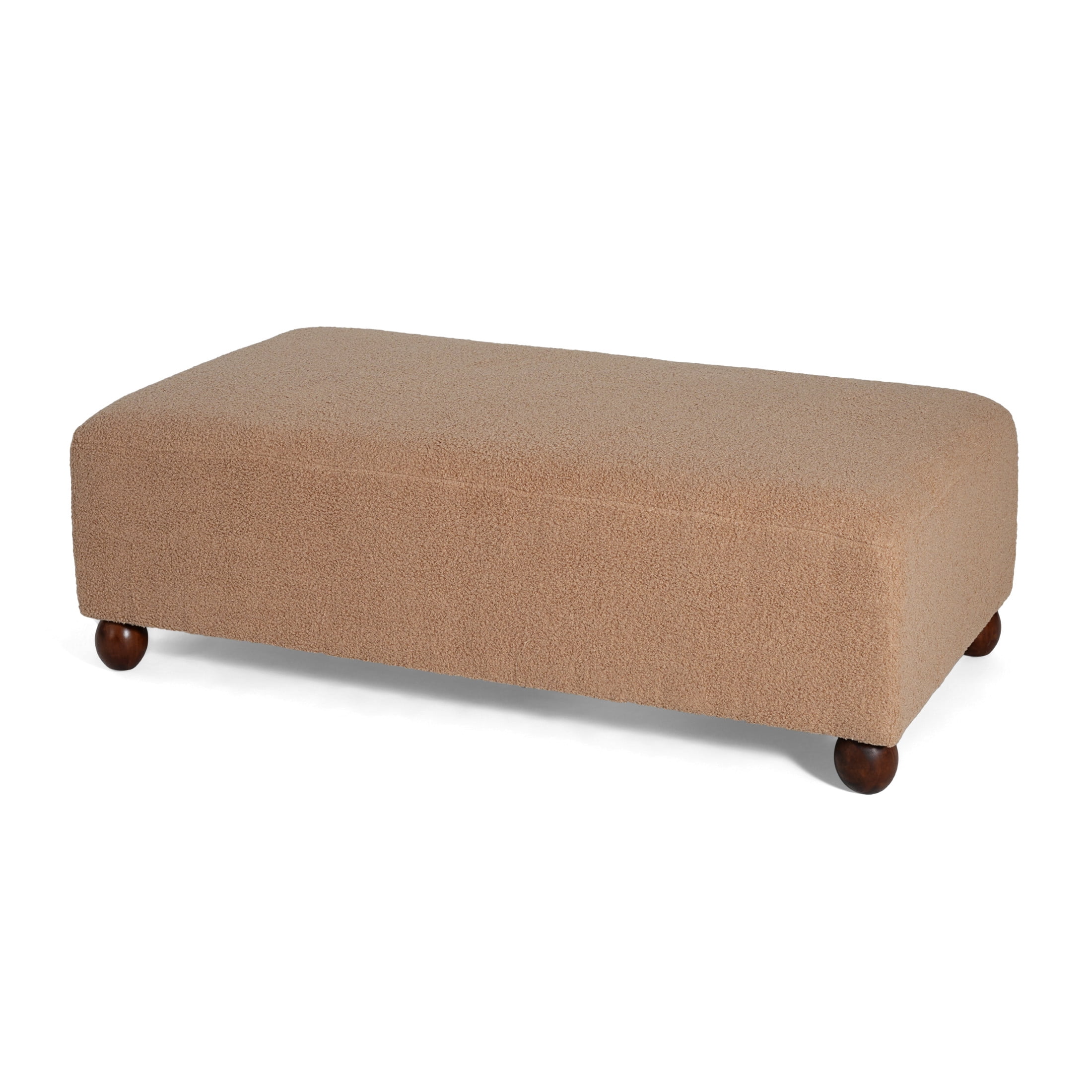 Christopher Knight Home 48" Modern Comfortable Ottoman Bench, Boucle Upholstery with Wooden Legs, Camel