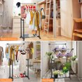 Nefoso Double Rails Clothing Garment Rack,Portable Adjustable Clothes