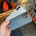 thumbnail image 4 of Magnetic For iPhone 16 Phone Case,Ultra Slim,with Lens Film,Compatible with Mag-Safe,Dropproof Heavy Duty Tough Rugged Shockproof Thin Fit Phone Case Cover for iPhone 16,Brown, 4 of 10