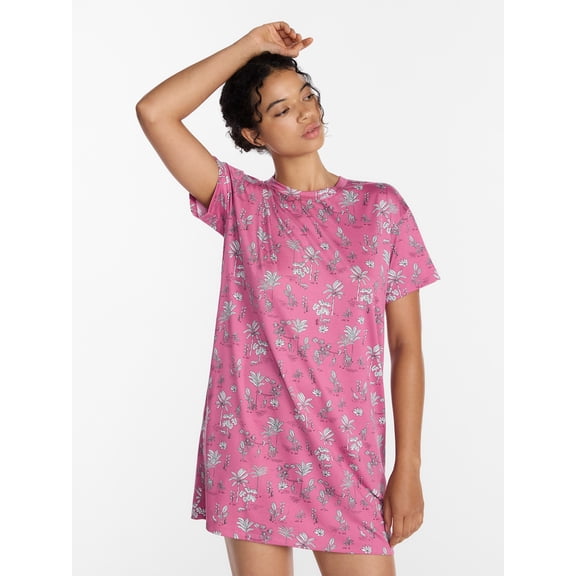 Joyspun Women's Dreamy Soft Collection Short Sleeve Sleepshirt, Sizes S/M to 2X/3X